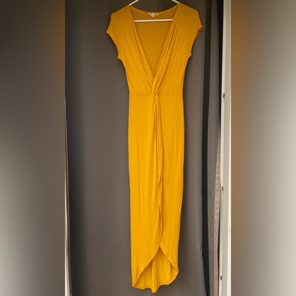 Marigold yellow twist front high low dress (bundle 3 for $30)